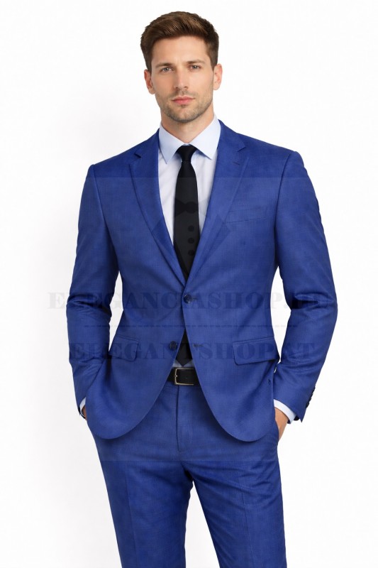                           Newsmen elasztikus slim öltöny - Királykék Öltöny, mellény